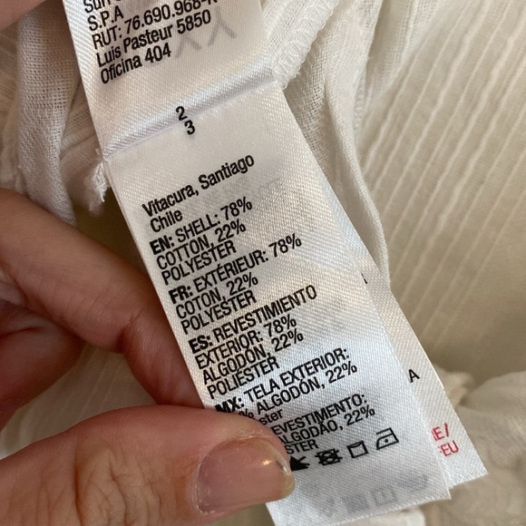 NWT Roxy Ghost Away Peplum White Cropped Blouse with Ruffle Hem Tie Back size M - Picture 10 of 10